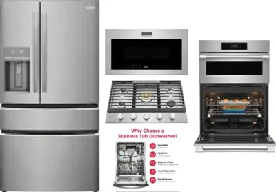 5 Piece Package Includes Refrigerator, Cooktop, Wall Oven, Microwave And Dishwasher