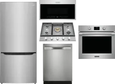 5 Piece Package Includes Refrigerator, Cooktop, Wall Oven, Microwave And Dishwasher