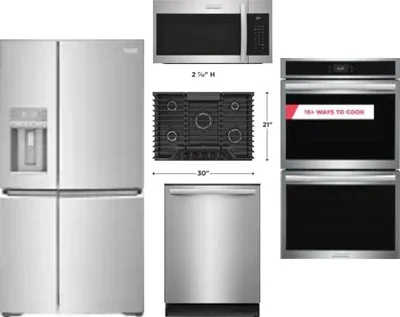 5 Piece Package Includes Refrigerator, Cooktop, Wall Oven, Microwave And Dishwasher