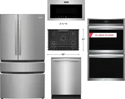5 Piece Package Includes Refrigerator, Cooktop, Wall Oven, Microwave And Dishwasher