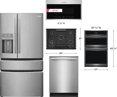 5 Piece Package Includes Refrigerator, Cooktop, Wall Oven, Microwave And Dishwasher