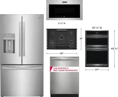 5 Piece Package Includes Refrigerator, Cooktop, Wall Oven, Microwave And Dishwasher