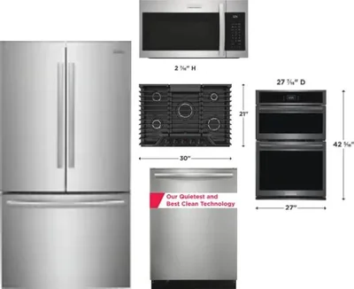 5 Piece Package Includes Refrigerator, Cooktop, Wall Oven, Microwave And Dishwasher
