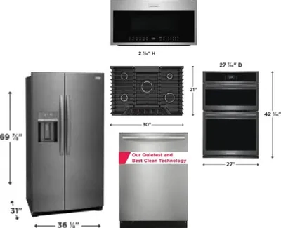 5 Piece Package Includes Refrigerator, Cooktop, Wall Oven, Microwave And Dishwasher
