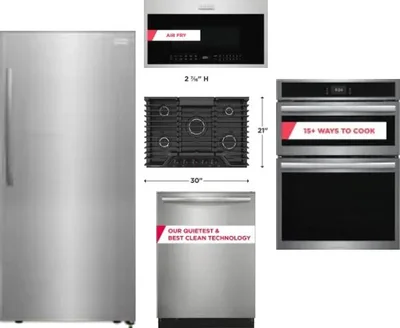 5 Piece Package Includes Refrigerator, Cooktop, Wall Oven, Microwave And Dishwasher