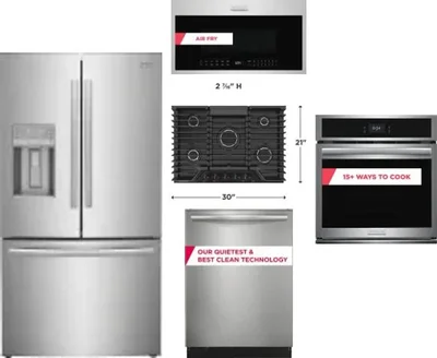 5 Piece Package Includes Refrigerator, Cooktop, Wall Oven, Microwave And Dishwasher