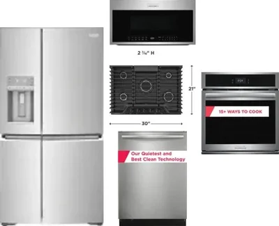 5 Piece Package Includes Refrigerator, Cooktop, Wall Oven, Microwave And Dishwasher