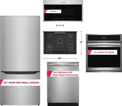 5 Piece Package Includes Refrigerator, Cooktop, Wall Oven, Microwave And Dishwasher