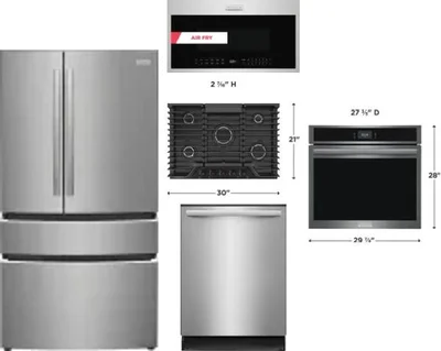 5 Piece Package Includes Refrigerator, Cooktop, Wall Oven, Microwave And Dishwasher