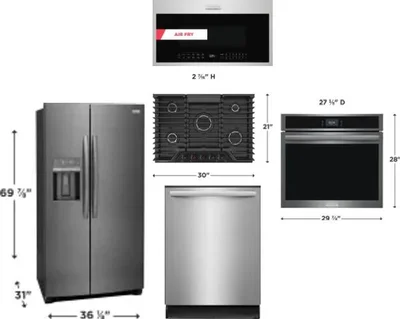 5 Piece Package Includes Refrigerator, Cooktop, Wall Oven, Microwave And Dishwasher