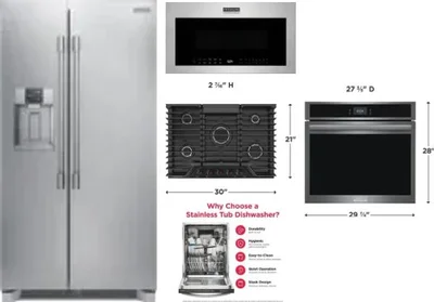 5 Piece Package Includes Refrigerator, Cooktop, Wall Oven, Microwave And Dishwasher