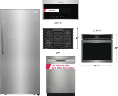 5 Piece Package Includes Refrigerator, Cooktop, Wall Oven, Microwave And Dishwasher