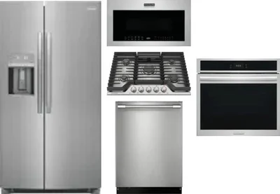 5 Piece Package Includes Refrigerator, Cooktop, Wall Oven, Microwave And Dishwasher