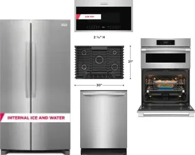 5 Piece Package Includes Refrigerator, Cooktop, Wall Oven, Microwave And Dishwasher