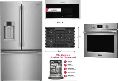 5 Piece Package Includes Refrigerator, Cooktop, Wall Oven, Microwave And Dishwasher