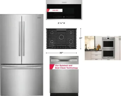 5 Piece Package Includes Refrigerator, Cooktop, Wall Oven, Microwave And Dishwasher