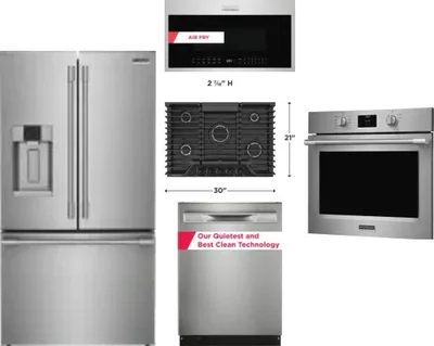 5 Piece Package Includes Refrigerator, Cooktop, Wall Oven, Microwave And Dishwasher