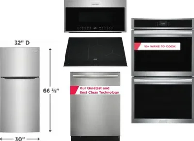 5 Piece Package Includes Refrigerator, Cooktop, Wall Oven, Microwave And Dishwasher