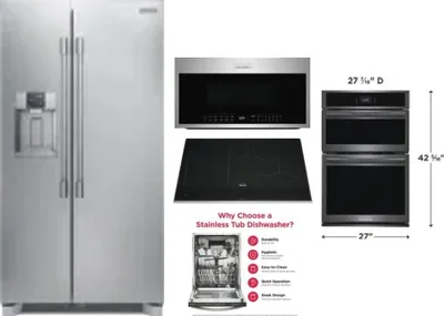 5 Piece Package Includes Refrigerator, Cooktop, Wall Oven, Microwave And Dishwasher