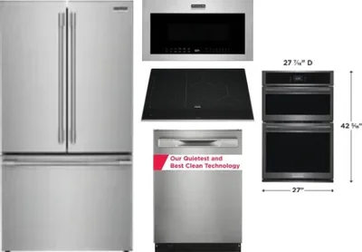 5 Piece Package Includes Refrigerator, Cooktop, Wall Oven, Microwave And Dishwasher