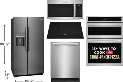 5 Piece Package Includes Refrigerator, Cooktop, Wall Oven, Microwave And Dishwasher
