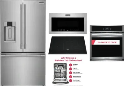 5 Piece Package Includes Refrigerator, Cooktop, Wall Oven, Microwave And Dishwasher