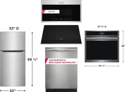 5 Piece Package Includes Refrigerator, Cooktop, Wall Oven, Microwave And Dishwasher