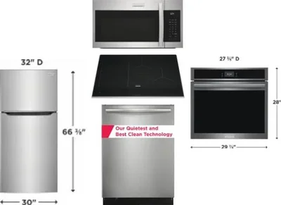 5 Piece Package Includes Refrigerator, Cooktop, Wall Oven, Microwave And Dishwasher