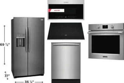 5 Piece Package Includes Refrigerator, Cooktop, Wall Oven, Microwave And Dishwasher
