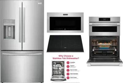 5 Piece Package Includes Refrigerator, Cooktop, Wall Oven, Microwave And Dishwasher