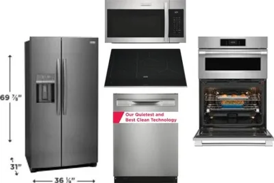 5 Piece Package Includes Refrigerator, Cooktop, Wall Oven, Microwave And Dishwasher