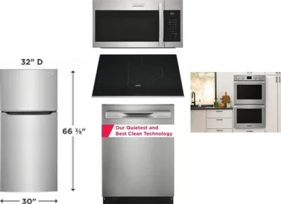 5 Piece Package Includes Refrigerator, Cooktop, Wall Oven, Microwave And Dishwasher