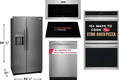 5 Piece Package Includes Refrigerator, Cooktop, Wall Oven, Microwave And Dishwasher