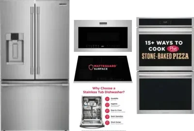 5 Piece Package Includes Refrigerator, Cooktop, Wall Oven, Microwave And Dishwasher