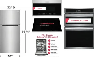 5 Piece Package Includes Refrigerator, Cooktop, Wall Oven, Microwave And Dishwasher
