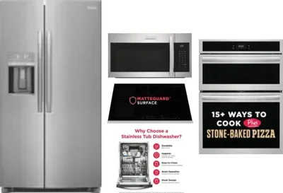 5 Piece Package Includes Refrigerator, Cooktop, Wall Oven, Microwave And Dishwasher