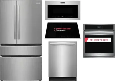 5 Piece Package Includes Refrigerator, Cooktop, Wall Oven, Microwave And Dishwasher