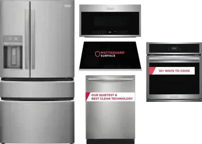 5 Piece Package Includes Refrigerator, Cooktop, Wall Oven, Microwave And Dishwasher