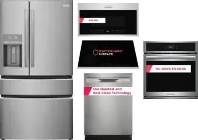 5 Piece Package Includes Refrigerator, Cooktop, Wall Oven, Microwave And Dishwasher