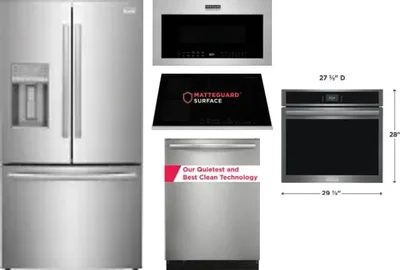 5 Piece Package Includes Refrigerator, Cooktop, Wall Oven, Microwave And Dishwasher