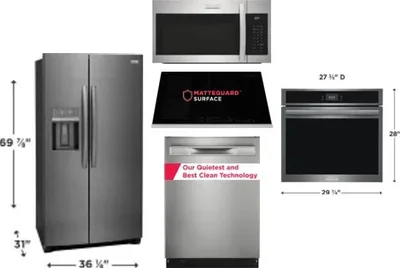 5 Piece Package Includes Refrigerator, Cooktop, Wall Oven, Microwave And Dishwasher