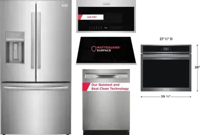 5 Piece Package Includes Refrigerator, Cooktop, Wall Oven, Microwave And Dishwasher
