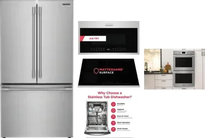 5 Piece Package Includes Refrigerator, Cooktop, Wall Oven, Microwave And Dishwasher