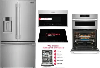 5 Piece Package Includes Refrigerator, Cooktop, Wall Oven, Microwave And Dishwasher