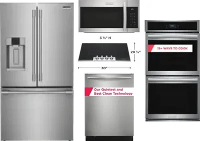 5 Piece Package Includes Refrigerator, Cooktop, Wall Oven, Microwave And Dishwasher