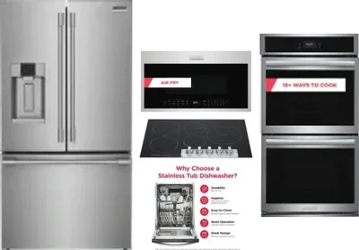 5 Piece Package Includes Refrigerator, Cooktop, Wall Oven, Microwave And Dishwasher