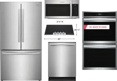 5 Piece Package Includes Refrigerator, Cooktop, Wall Oven, Microwave And Dishwasher