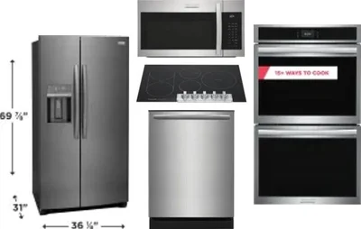5 Piece Package Includes Refrigerator, Cooktop, Wall Oven, Microwave And Dishwasher