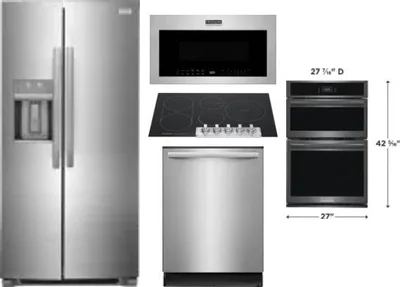 5 Piece Package Includes Refrigerator, Cooktop, Wall Oven, Microwave And Dishwasher