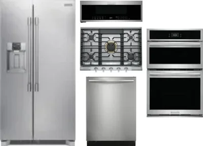 5 Piece Package Includes Refrigerator, Cooktop, Wall Oven, Microwave And Dishwasher